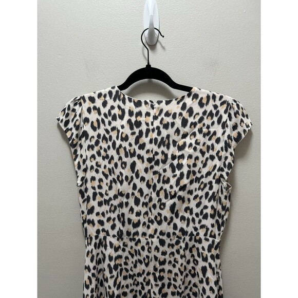 Loft Leopard Slit Midi Dress Size 4p Petite - Picture 5 of 6